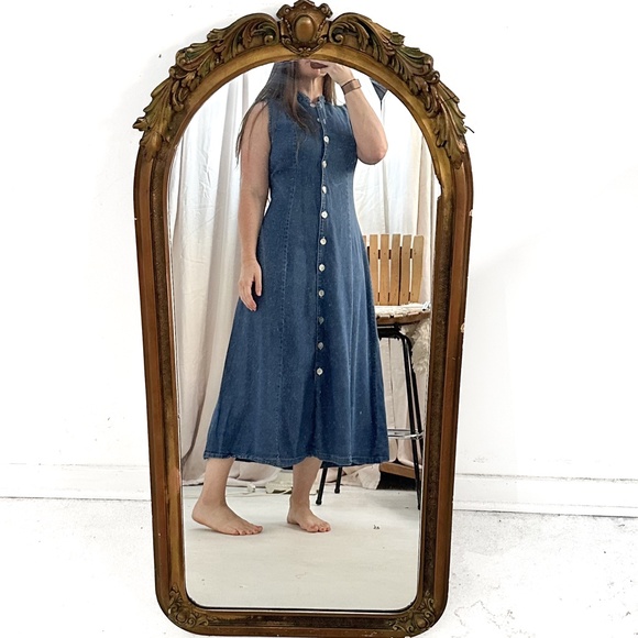 Vintage late 90's Orvis Tradwife Denim Dress Maxi Button Down - Size 10 - Picture 6 of 7